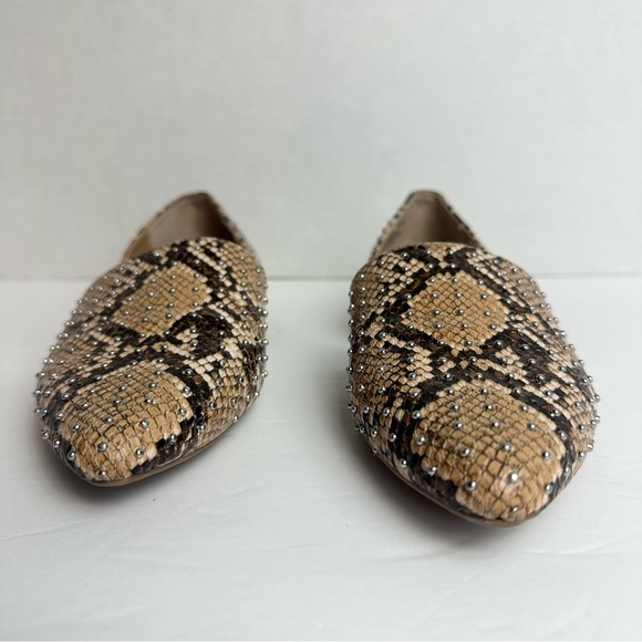 Steve Madden Talent Brown Leather Snakeskin Pointed Toe Flat Loafers Size 6 - Picture 8 of 12